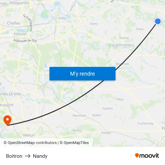 Boitron to Nandy map