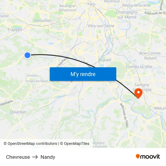 Chevreuse to Nandy map
