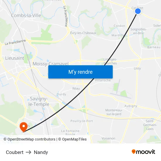 Coubert to Nandy map