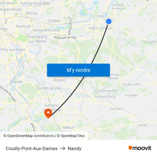 Couilly-Pont-Aux-Dames to Nandy map