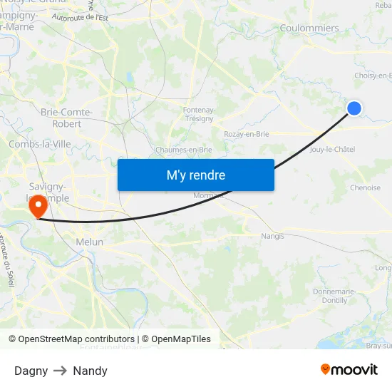 Dagny to Nandy map