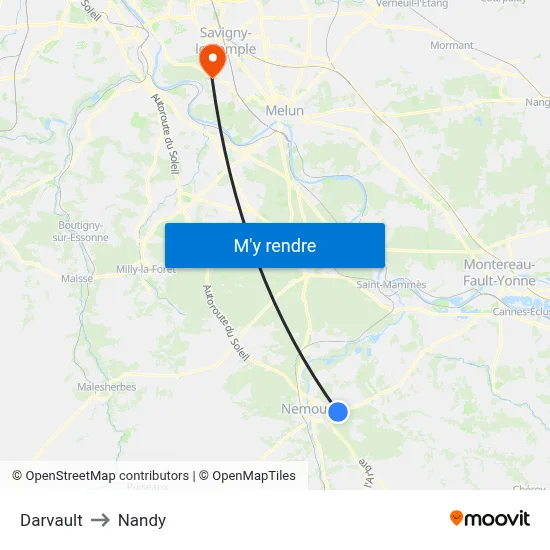 Darvault to Nandy map