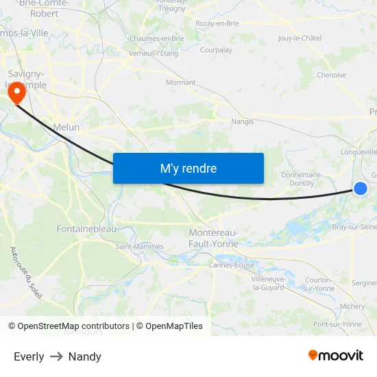 Everly to Nandy map