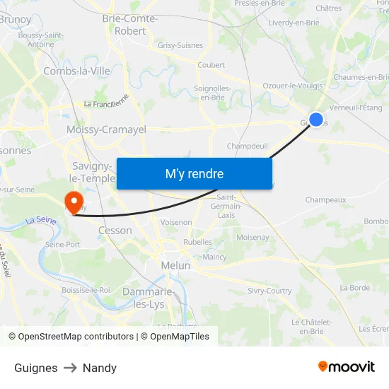 Guignes to Nandy map