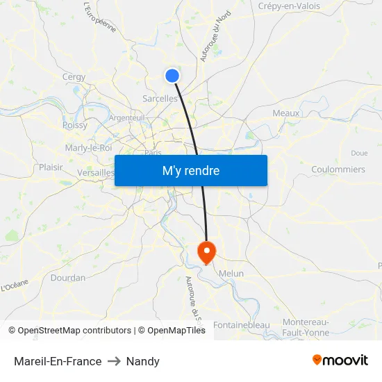 Mareil-En-France to Nandy map