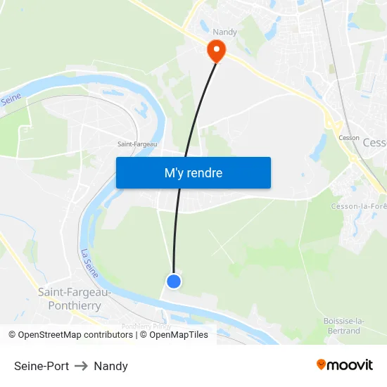 Seine-Port to Nandy map