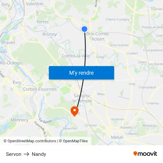 Servon to Nandy map