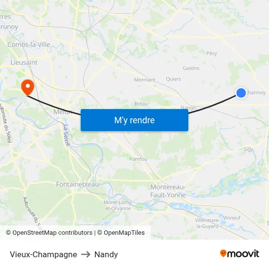 Vieux-Champagne to Nandy map