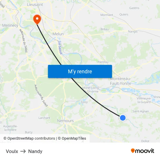 Voulx to Nandy map
