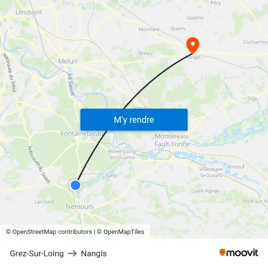 Grez-Sur-Loing to Nangis map