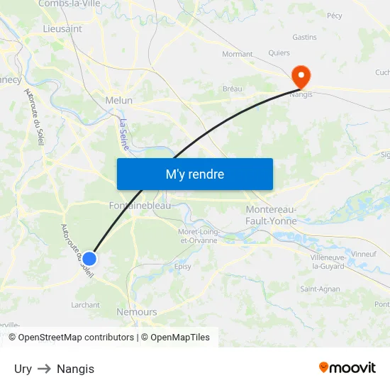 Ury to Nangis map