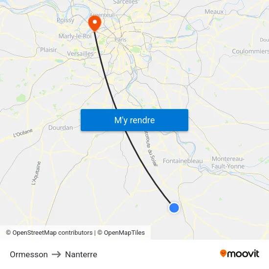 Ormesson to Nanterre map