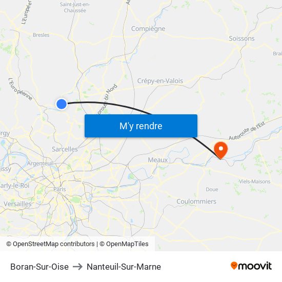 Boran-Sur-Oise to Nanteuil-Sur-Marne map