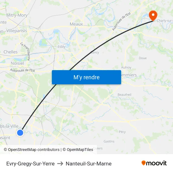 Evry-Gregy-Sur-Yerre to Nanteuil-Sur-Marne map