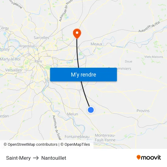 Saint-Mery to Nantouillet map