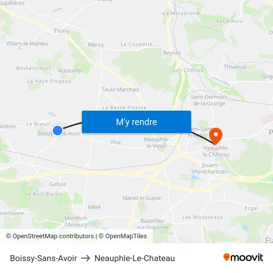 Boissy-Sans-Avoir to Neauphle-Le-Chateau map