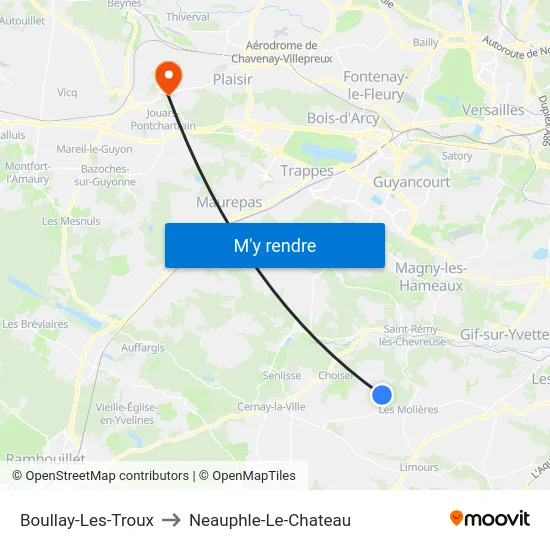 Boullay-Les-Troux to Neauphle-Le-Chateau map