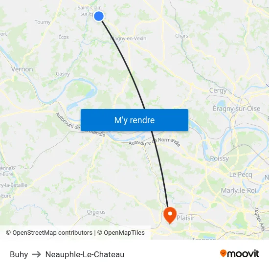 Buhy to Neauphle-Le-Chateau map