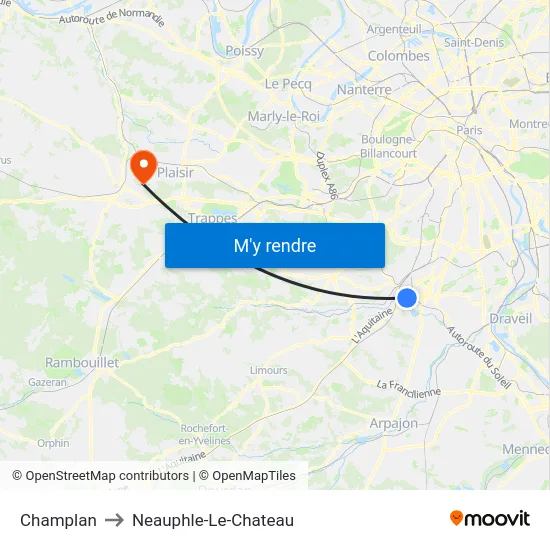 Champlan to Neauphle-Le-Chateau map