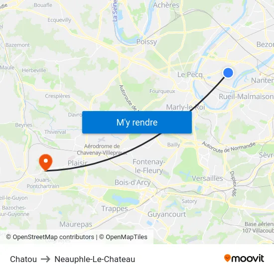 Chatou to Neauphle-Le-Chateau map