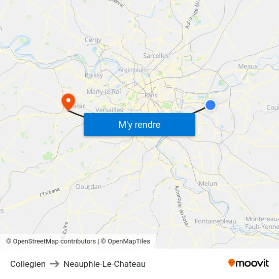 Collegien to Neauphle-Le-Chateau map
