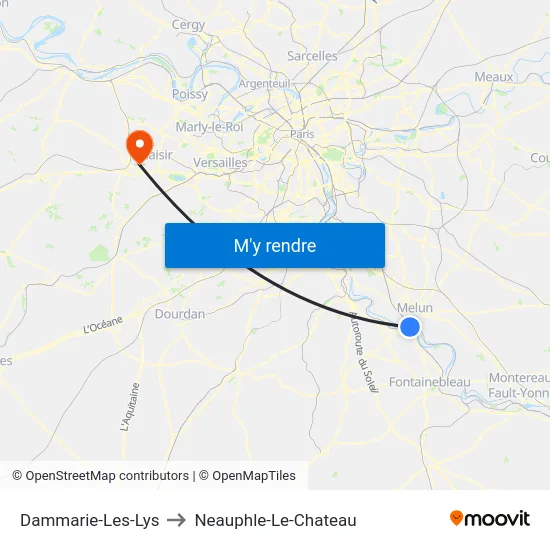 Dammarie-Les-Lys to Neauphle-Le-Chateau map