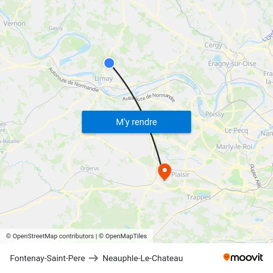 Fontenay-Saint-Pere to Neauphle-Le-Chateau map