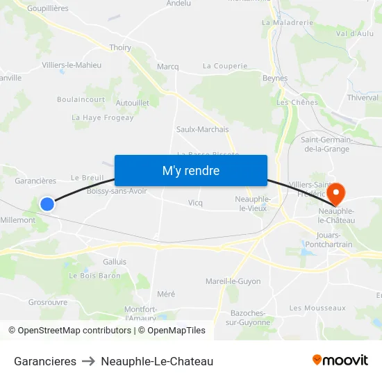 Garancieres to Neauphle-Le-Chateau map