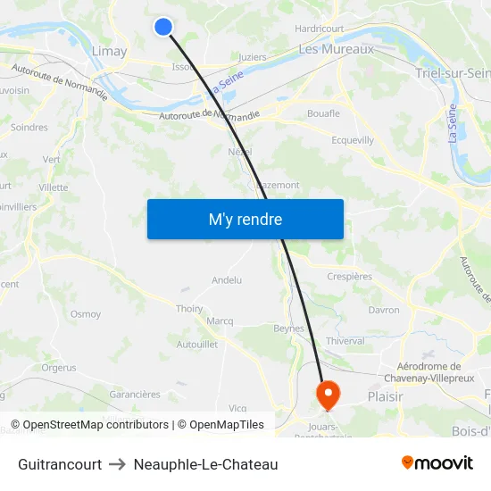 Guitrancourt to Neauphle-Le-Chateau map