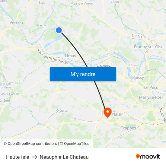 Haute-Isle to Neauphle-Le-Chateau map