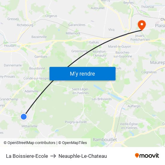 La Boissiere-Ecole to Neauphle-Le-Chateau map