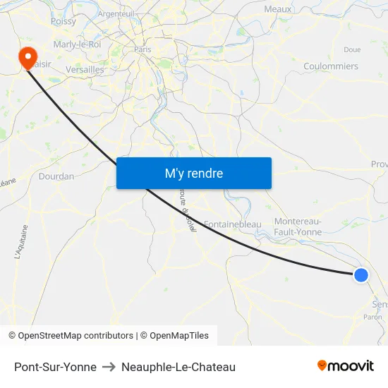 Pont-Sur-Yonne to Neauphle-Le-Chateau map