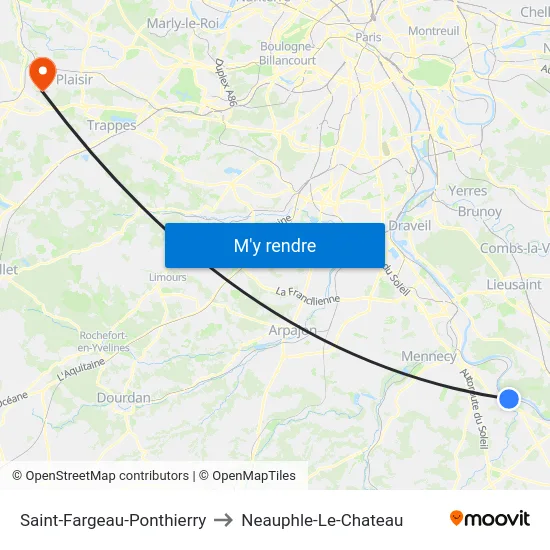 Saint-Fargeau-Ponthierry to Neauphle-Le-Chateau map