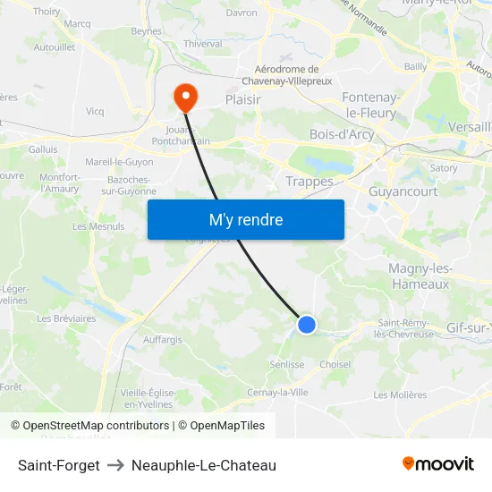 Saint-Forget to Neauphle-Le-Chateau map