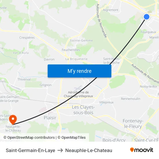 Saint-Germain-En-Laye to Neauphle-Le-Chateau map