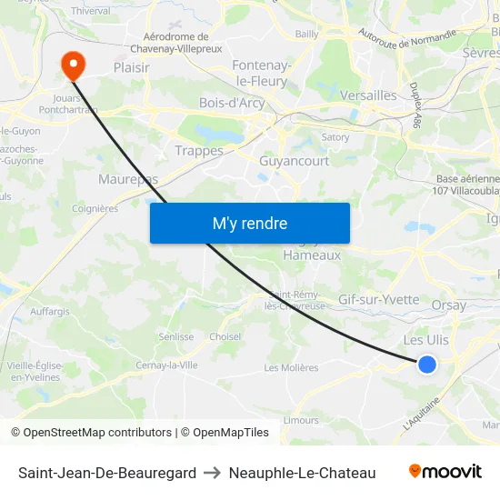 Saint-Jean-De-Beauregard to Neauphle-Le-Chateau map