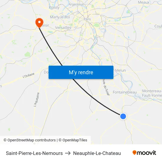 Saint-Pierre-Les-Nemours to Neauphle-Le-Chateau map