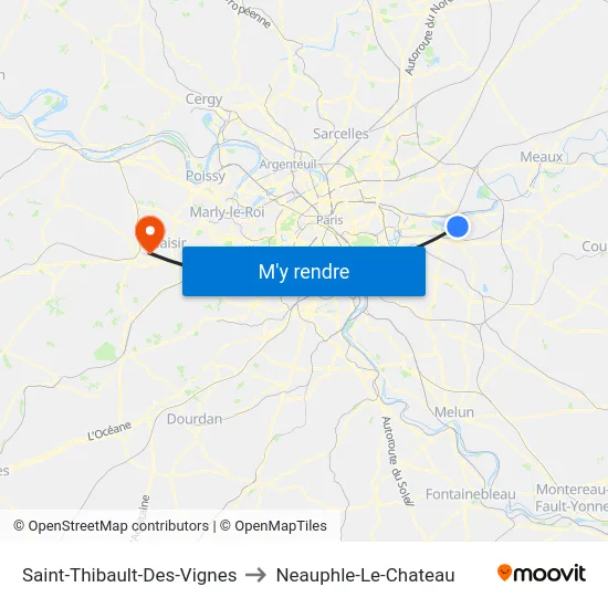Saint-Thibault-Des-Vignes to Neauphle-Le-Chateau map