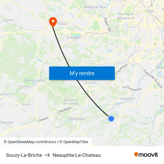 Souzy-La-Briche to Neauphle-Le-Chateau map