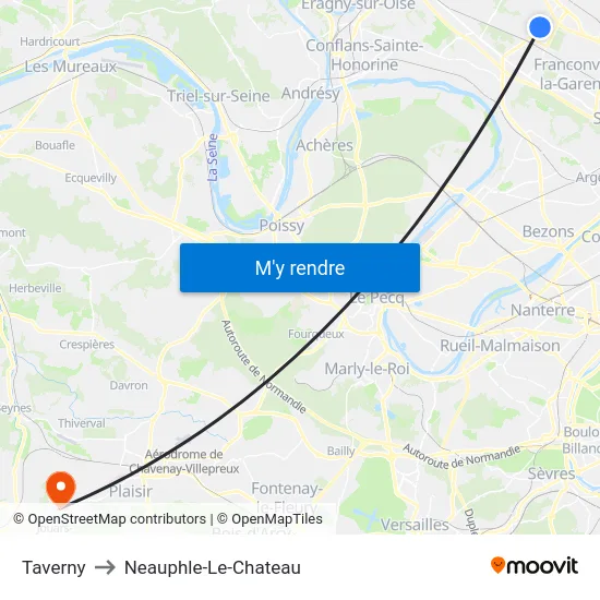 Taverny to Neauphle-Le-Chateau map