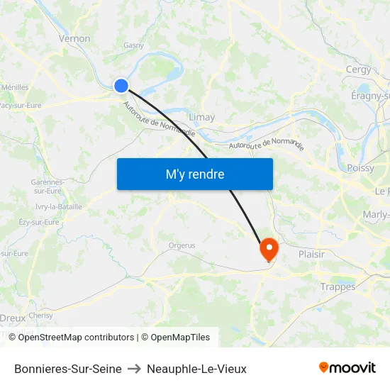 Bonnieres-Sur-Seine to Neauphle-Le-Vieux map