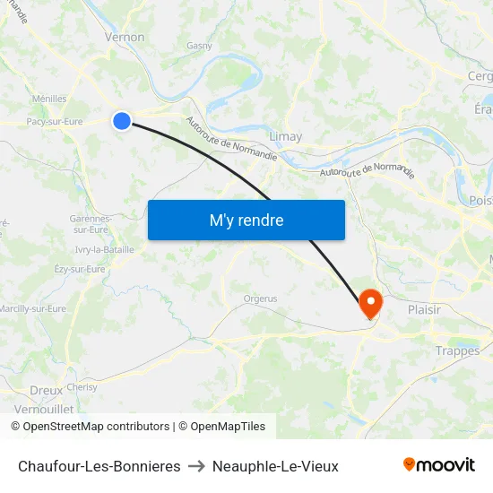 Chaufour-Les-Bonnieres to Neauphle-Le-Vieux map