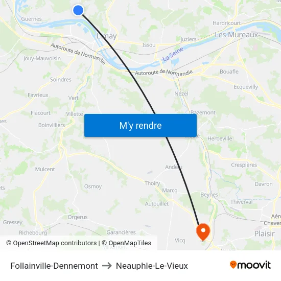 Follainville-Dennemont to Neauphle-Le-Vieux map
