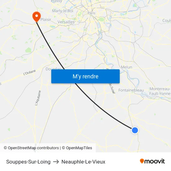 Souppes-Sur-Loing to Neauphle-Le-Vieux map
