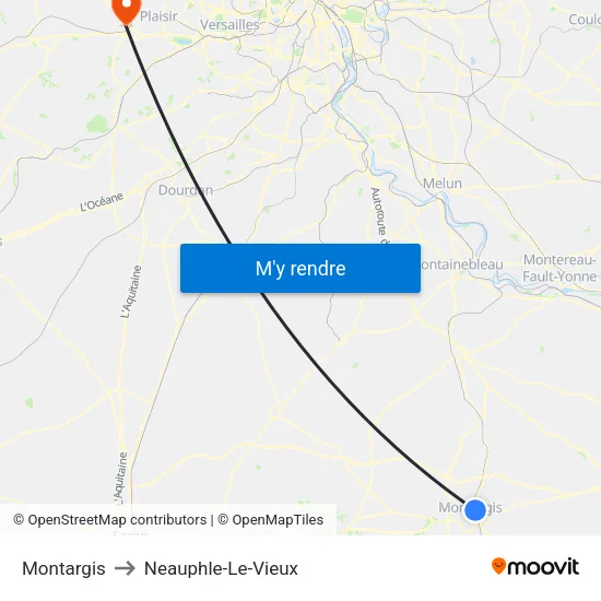 Montargis to Neauphle-Le-Vieux map