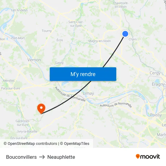 Bouconvillers to Neauphlette map