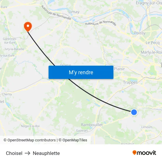 Choisel to Neauphlette map
