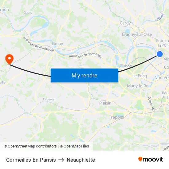 Cormeilles-En-Parisis to Neauphlette map
