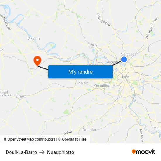 Deuil-La-Barre to Neauphlette map