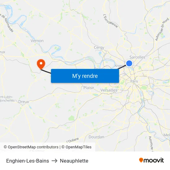 Enghien-Les-Bains to Neauphlette map